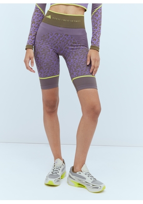 adidas by Stella McCartney Truestrength Seamless Yoga Bike Shorts - Woman Leggings Purple S