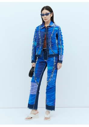 Paula Canovas del Vas Mesh Construction Denim Jeans - Woman Jeans Blue M