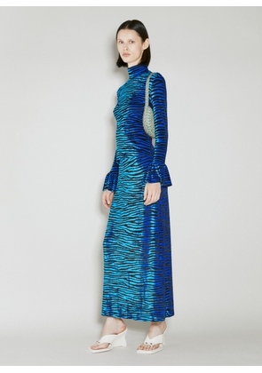 Paco Rabanne Velvet Zebra Print Skirt - Woman Skirts Blue Fr - 34