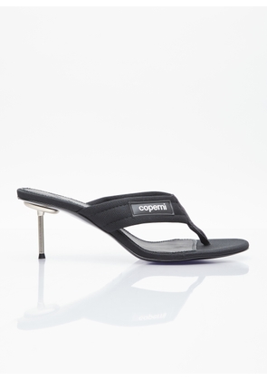 Coperni Branded Thong Heel Sandals - Woman Sandals Black Fr - 40