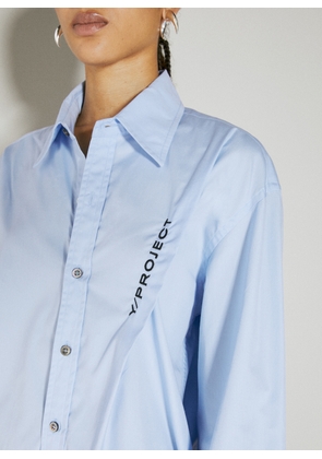 Y/Project Pinched Logo Shirt - Woman Shirts Light Blue S