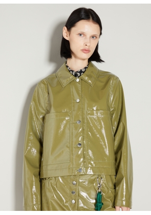 Song for the Mute Cropped Glossy Vinyl Jacket - Woman Jackets Olive Fr - 42