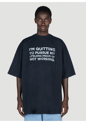 Vetements Quitting T-shirt - Man T-shirts Black Xl