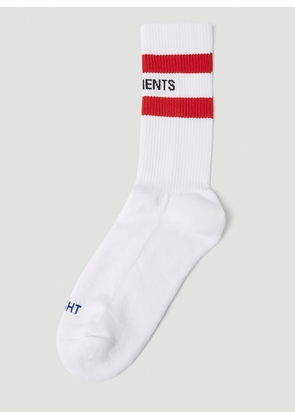 VETEMENTS Iconic Logo Socks - Man Socks White Eu 43 - 46