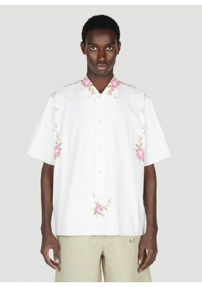 Diomene Floral Embroidered Shirt - Man Shirts White One Size