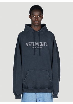 Vetements Limited Edition Crystal Logo Hooded Sweatshirt - Man Sweatshirts Black Xl