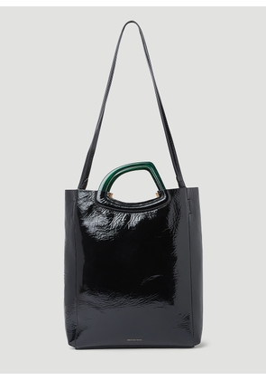 Dries Van Noten Crinkled Leather Tote Bag - Woman Tote Bags Black One Size