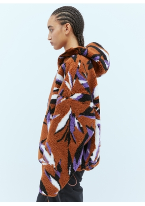 adidas by Stella McCartney Hooded Jacquard Fleece Jacket - Woman Jackets Orange M