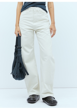 Lemaire High Rise Curved Pants - Woman Pants White Fr - 40