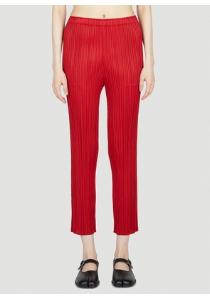 Pleats Please Issey Miyake Pleated Pants - Woman Pants Red 4