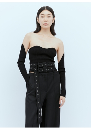 Rokh Rib Bustier With Detached Sleeves - Woman Knitwear Black M