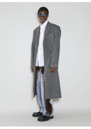 Y/Project Y Belt Brushed Wool Coat - Man Coats Grey Xl