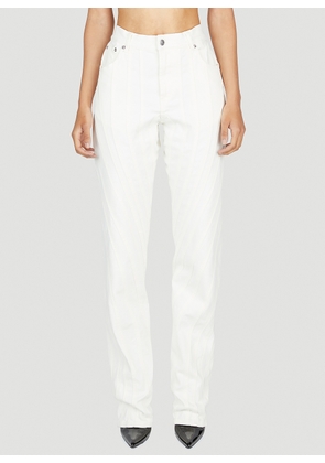 Mugler Panel Jeans - Woman Jeans White Fr - 40