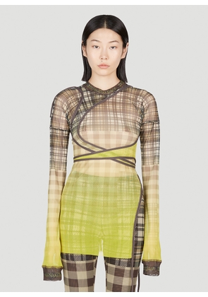 Ottolinger Deconstructed Plaid Top - Woman Tops Yellow S