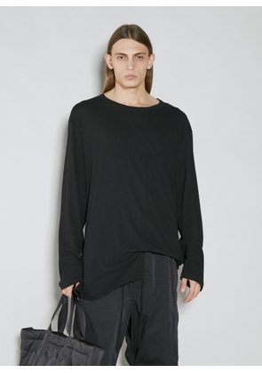 Yohji Yamamoto Asymmetric Hem Long Sleeve T-shirt - Man T-shirts Black 3