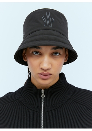 Moncler Grenoble Logo Applique Bucket Hat - Woman Hats Black M