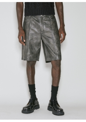 Han Kjøbenhavn Washed Leather Shorts - Man Shorts Black Eu - 52