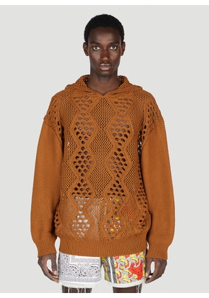 Children Of The Discordance Knit Hooded Sweater - Man Sweatshirts Brown 3