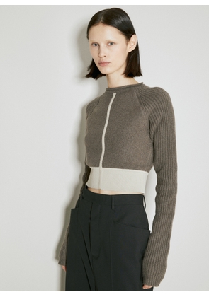 Rick Owens Cropped Cashmere Sweater - Woman Knitwear Grey S