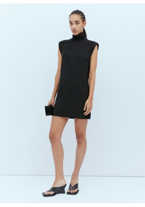Sportmax Rhinestone-embellished Mini Dress - Woman Dresses Black Xs