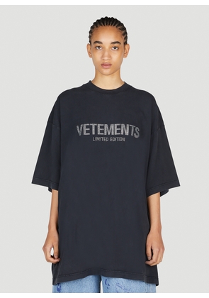 VETEMENTS Crystal Logo T-shirt - Woman T-shirts Black Xs