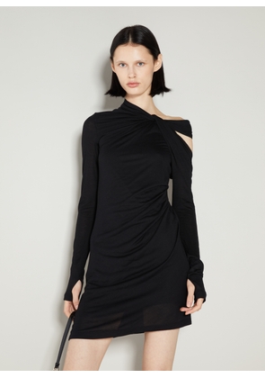 Helmut Lang Twisted Asymmetric Mini Dress - Woman Dresses Black M
