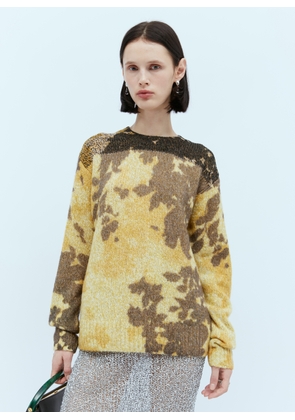 Dries Van Noten Tout Print Sweater - Woman Knitwear Yellow Xs