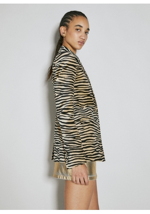 Paco Rabanne Tiger Print Tailored Blazer - Woman Blazers Brown Fr - 34