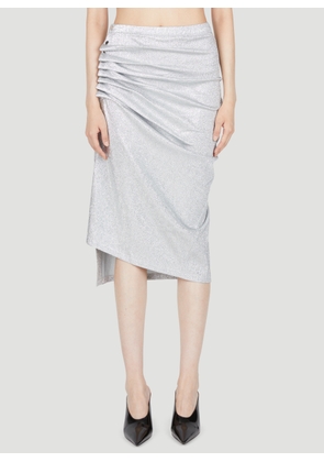 Paco Rabanne Draped Lurex Skirt - Woman Skirts Silver Fr - 36