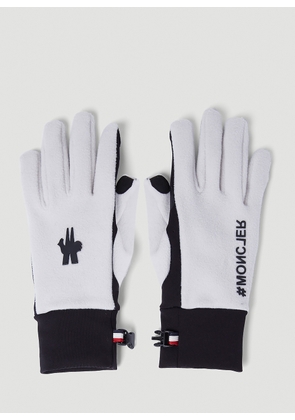 Moncler Grenoble Attachable Logo Fleece Gloves - Woman Gloves White S