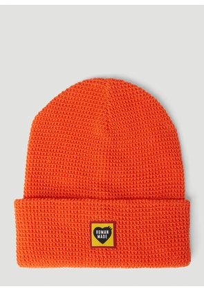 Human Made Waffle Knit Beanie Hat - Man Hats Orange One Size