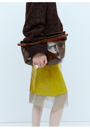 Dries Van Noten Crisp Leather Handbag - Woman Handbags Brown One Size