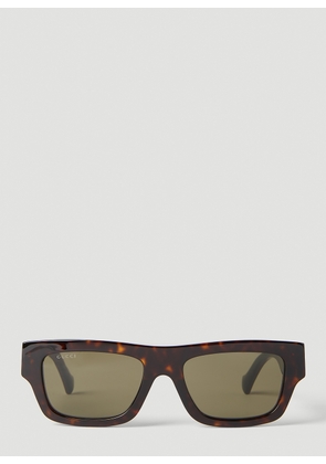 Gucci Rectangular Sunglasses - Man Sunglasses Brown One Size