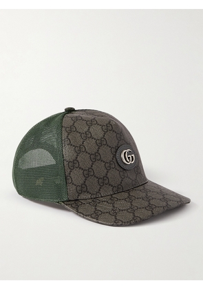 Gucci - Logo-Appliquéd Coated-Canvas and Mesh Baseball Cap - Men - Green - S