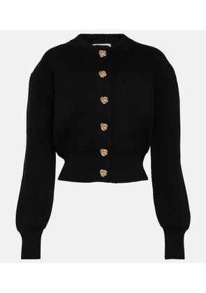 Alexander McQueen Cropped wool and cashmere cardigan
