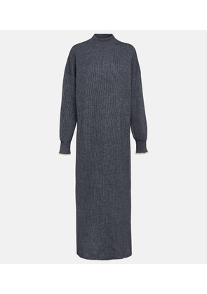 Brunello Cucinelli Ribbed-knit cotton and alpaca midi dress