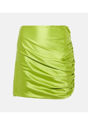 The Sei Ruched silk satin miniskirt