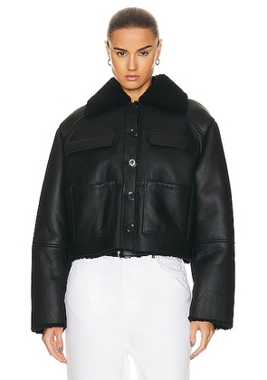 Loulou Studio Bugur Shearling Jacket in Black - Black. Size M (also in L, S, XS).
