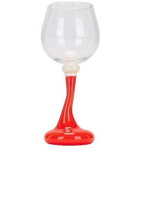 HELLE MARDAHL Bon Bon Red Wine Glass in Clear Punch  Coconut  & Grapefruit - Red. Size all.