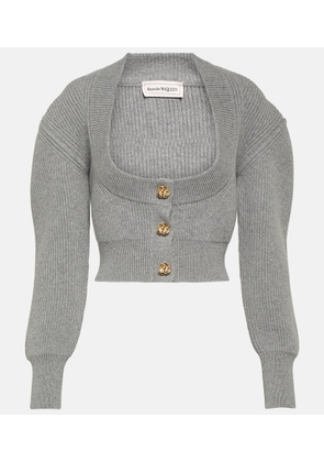 Alexander McQueen Cropped wool and cashmere cardigan