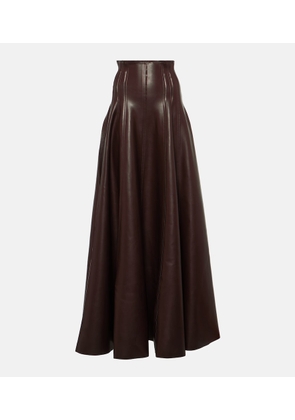 Norma Kamali Grace pleated faux leather maxi skirt