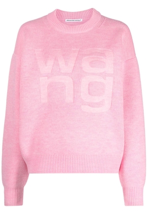 Alexander Wang logo-debossed crew-neck sweatshirt - Pink
