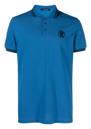 Roberto Cavalli logo-embroidered polo shirt - Blue