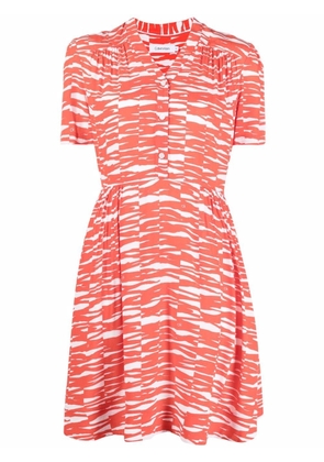 Calvin Klein zebra-print V-neck dress - Orange