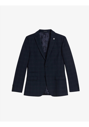 Meraejs single-breasted slim-fit wool-blend suit jacket