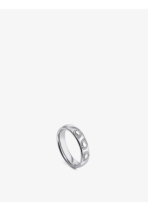 Lacrima platinum and 0.07ct brilliant-cut diamond wedding ring