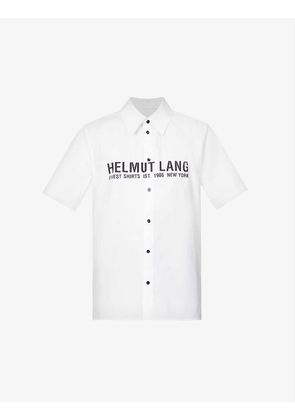 Logo-embossed short-sleeve oversized-fit cotton-poplin shirt