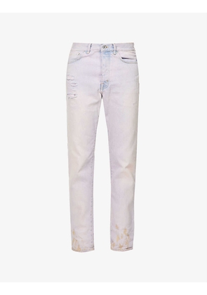 Sun-bleached mid-rise regular-fit jeans