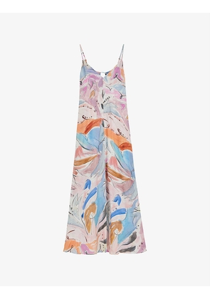 Lizybet abstract-print crepe maxi dress