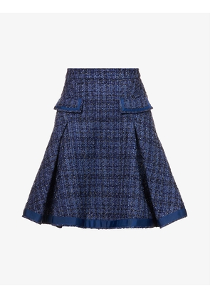 Erica flared tweed-woven mini skirt
